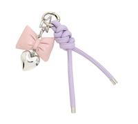 Mirweon Llavero de piel sintética con diseño de mariposa, colgante para bolso de mano, elegante decoración de bolso y soporte para teléfono inteligente, Purple