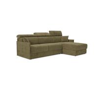 Miryam sofá cama esquinero con reposacabezas reclinables en tejido antimanchas t31 232 cm derecho verde
