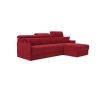 Miryam sofá cama esquinero con reposacabezas reclinables en tejido antimanchas t31 252 cm derecho rojo
