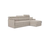 Miryam sofá cama esquinero con reposacabezas reclinables en tejido antimanchas t31 252 cm derecho topo