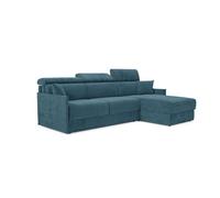 Miryam sofá cama esquinero con reposacabezas reclinables en tejido antimanchas t31 272 cm derecho petroleo