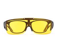 MIRYEA Gafas de conducción de visión nocturna, ajuste antideslumbrante sobre gafas graduadas regulares con lentes polarizados abatibles, gafas de sol con protección UV, gafas para mujeres y hombres