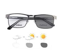 MIRYEA Gafas de Sol Fotocromáticas para Transición para Hombres Mujeres Retro Miopía Ligeras de Miopía Gafas Negras de Montura Completa Antideslumbrante Protección UV400