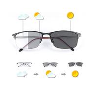 MIRYEA Semi Montura Fotocromáticas Gafas De Lectura Progresivo Multifocales Ordenador Presbicia Progresivas De Enfoque Múltiple Zoom Inteligente Bloqueo De luz azul Lectores para Hombres Mujeres