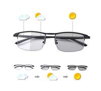 MIRYEA Semi Montura Fotocromáticas Gafas De Lectura Progresivo Multifocales Ordenador Presbicia Progresivas De Enfoque Múltiple Zoom Inteligente Bloqueo De luz azul Lectores para Hombres Mujeres