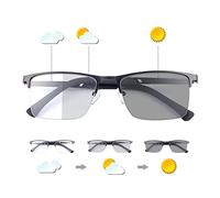 MIRYEA Semi Montura Fotocromáticas Gafas De Lectura Progresivo Multifocales Ordenador Presbicia Progresivas De Enfoque Múltiple Zoom Inteligente Bloqueo De luz azul Lectores para Hombres Mujeres
