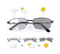 MIRYEA Semi Montura Fotocromáticas Gafas De Lectura Progresivo Multifocales Ordenador Presbicia Progresivas De Enfoque Múltiple Zoom Inteligente Bloqueo De luz azul Lectores para Hombres Mujeres