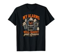 Mis alarmas perseguirán Tus sueños Enfermera de UCI de Halloween Camiseta gráfica económica