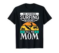 Mis amigos de surf favoritos me llaman Mom Surfer Surfboarder Camiseta