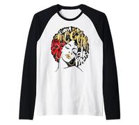 Mis antepasados Sueños Afro Negro Chica Magia Rojo Vintage Grunge Camiseta Manga Raglan