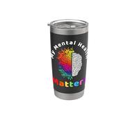 Mis asuntos de salud mental ayudan a fomentar la conciencia Hombres Mujeres Vaso térmico de acero inoxidable de doble pared