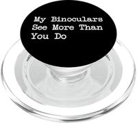 Mis binoculares ven más que tú: Cita divertida sobre observación de aves PopSockets PopGrip para MagSafe
