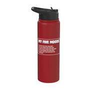 Mis cinco estados de ánimo demasiado viejo cansado Sobrio No hay tiempo Dinero Sarcástico Stainless Steel Insulated Water Bottle
