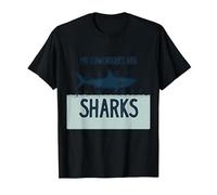 Mis compañeros de Trabajo Son Tiburones Humor de Oficina Divertido Camiseta, Hombre, Negro, 3XL