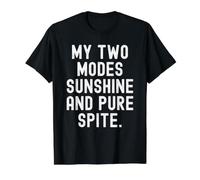 mis Dos Modos Sol y Puro Pesar Gracioso Sarcástico Camiseta gráfica económica, Hombre, Negro, S
