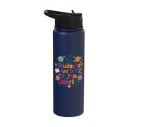 Mis estudiantes están fuera de este mundo Funny Space Day Teacher Stainless Steel Insulated Water Bottle