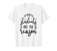 Mis Estudiantes Son la razón por la Que la educación Escolar de Maestros Camiseta gráfica económica, Hombre, Blanco, XL
