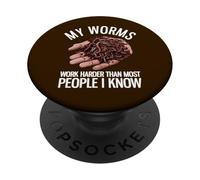 Mis Gusanos Tienen un Trabajo de Mierda Cultivo de Gusanos Divertido PopSockets PopGrip Adhesivo