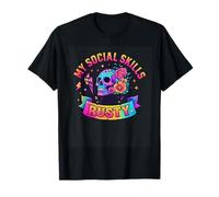 Mis Habilidades sociales Son Rusty Skull Rainbow Camiseta