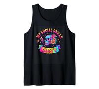 Mis Habilidades sociales Son Rusty Skull Rainbow Camiseta sin Mangas