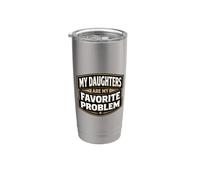 Mis hijas son mi problema favorito, divertido Día del Padre, papá Vaso térmico de acero inoxidable de doble pared