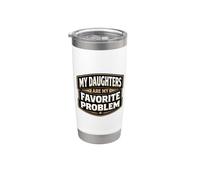 Mis hijas son mi problema favorito, divertido Día del Padre, papá Vaso térmico de acero inoxidable de doble pared