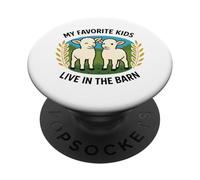 Mis hijos favoritos viven en el granero Lindo Cordero Divertido Humor de granja PopSockets PopGrip Adhesivo