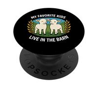 Mis hijos favoritos viven en el granero Lindo Cordero Divertido Humor de granja PopSockets PopGrip Adhesivo