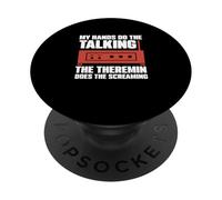 Mis Manos Hacen el Hablar El Theremin Hace el Grito Fresco PopSockets PopGrip Adhesivo