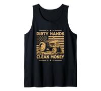 Mis manos pueden estar sucias Mi dinero está limpio Granjero Hombres Tractor Camiseta sin Mangas