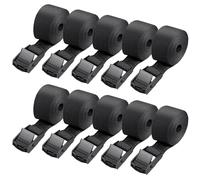 Mis.Moon 10 Piezas Cinchas de Amarre, 1m x 25mm Tensoras Cinchas de Sujeción con Hebilla de Ajustable para Baca Coche Moto Automóviles Portabicicletas