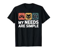 Mis Necesidades Son Sencillas Gato Aficionado A Los Juegos Camiseta