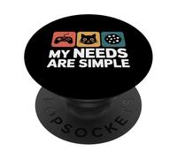 Mis Necesidades Son Sencillas Gato Aficionado A Los Juegos PopSockets PopGrip Adhesivo