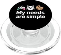 Mis Necesidades Son Simples, Divertidas, Gamer, Gatos, Galletas, Humor PopSockets PopGrip para MagSafe