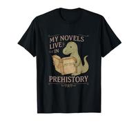Mis novelas Viven en la prehistoria: diseño literario de Dinosaurios Camiseta