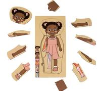Mis partes del cuerpo rompecabezas para niños Montessori anatomía de madera 3-5 años preescolar juego educativo Juguete cognitivo
