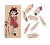 Mis partes del cuerpo rompecabezas para niños pequeños niños niñas niños Montessori rompecabezas de anatomía de madera 3-5 años de edad preescolar juego educativo cuerpo humano juguete cognitivo (Yuri