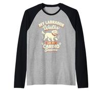 Mis Paseos de Labrador Son mis sesiones de Cardio, Divertido Labrador Camiseta Manga Raglan
