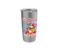 Mis patos pueden no estar en una fila al menos se están divirtiendo Vaso térmico de acero inoxidable de doble pared