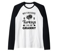 Mis Pavos Favoritos me Llaman Abuela Camiseta Manga Raglan