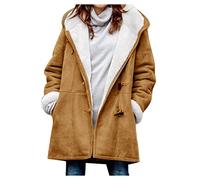 Mis Pedidos, Abrigo Mujer Bolsillo Gracioso Casual Cálido Cortavientos Navidad Jersey Largo Mujer Deportivo Retro Ropa Hippie Mujer Invierno Halloween Traje Plumífero Invierno 01 Brown XXL