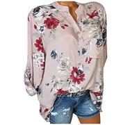 Mis Pedidos Blusas de Mujer Elegantes,Camisa Mujer Manga Larga Holgados Camiseta de Botones con Estampado de Flores Camisas Ligero Cómodo Blusas Primavera Otoño Original Oficina Diario Tops Shirt