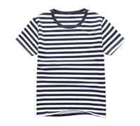Mis Pedidos Camiseta de Manga Corta para Niños y Niñas Casual Cuello Redondo Camisetas de Algodón de Rayas Suave Cómodo Ligeras Blusa Verano Top Moda Informal T-Shirts Lindo Ropa Niño 2-13 Años