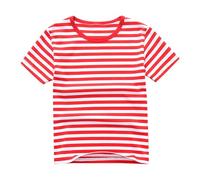 Mis Pedidos Camiseta de Manga Corta para Niños y Niñas Casual Cuello Redondo Camisetas de Algodón de Rayas Suave Cómodo Ligeras Blusa Verano Top Moda Informal T-Shirts Lindo Ropa Niño 2-13 Años
