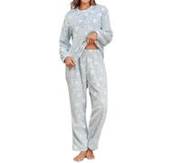 Mis Pedidos, Chandal Mujer Completo 2 Piezas Elegante Pijama Pantalon Invierno Franela Retro Pantalones Vestir Mujer Moda Baratas Navidad Pijama Premama Invierno Talla Grande Azul Claro XXL