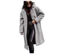 Mis Pedidos, Chaqueta Mujer Invierno Bolsillo Elegantes Comodo Grande Abrigo Invierno Pijamas para Parejas Vintage Moda Sudadera con Capucha Rebajas Suéter Plumífero Halloween Plateado M