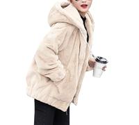 Mis Pedidos Jersey Mujer Bolsillo Deporte Clásico Felpa Jumper Oversize Básico Cómodo Sudadera con Cremallera Navidad Trajes Navideño Beige XXL