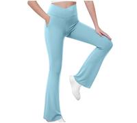 Mis Pedidos Leggings para Niñas Pantalones Acampanados Suave y Cómodo Cintura Alta Yoga Pants Pantalon Bootcut Color Sólidos Deportes Ocio Pantalón de Campana Malla Deportiva para Niñas 5-15 Años