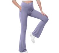 Mis Pedidos Leggings para Niñas Pantalones Acampanados Suave y Cómodo Cintura Alta Yoga Pants Pantalon Bootcut Color Sólidos Deportes Ocio Pantalón de Campana Malla Deportiva para Niñas 5-15 Años
