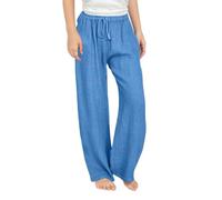 Mis Pedidos Pantalones Lino para Niños y Niñas,Algodón y Lino Pantalones de Color Sólido Ocio Cintura Alta Pantalon Largo Cintura elástica Pantalon de Pierna Ancha Suelto Pantalón Chandal Diario Uso